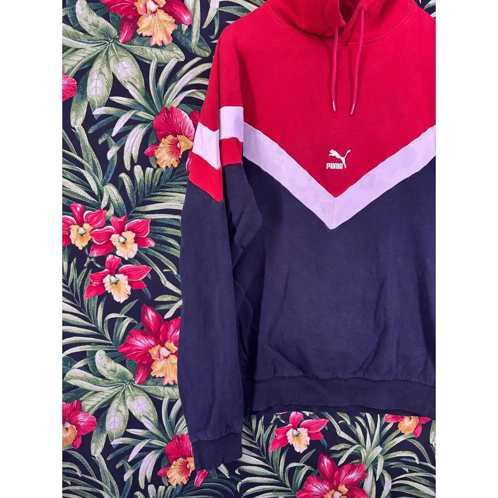 Vintage PUMA Iconic MCS Hoodie Tricolor Size XL